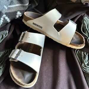 Birkenstock sandals size 37 . US sz 6-6.5. made in Germany. White